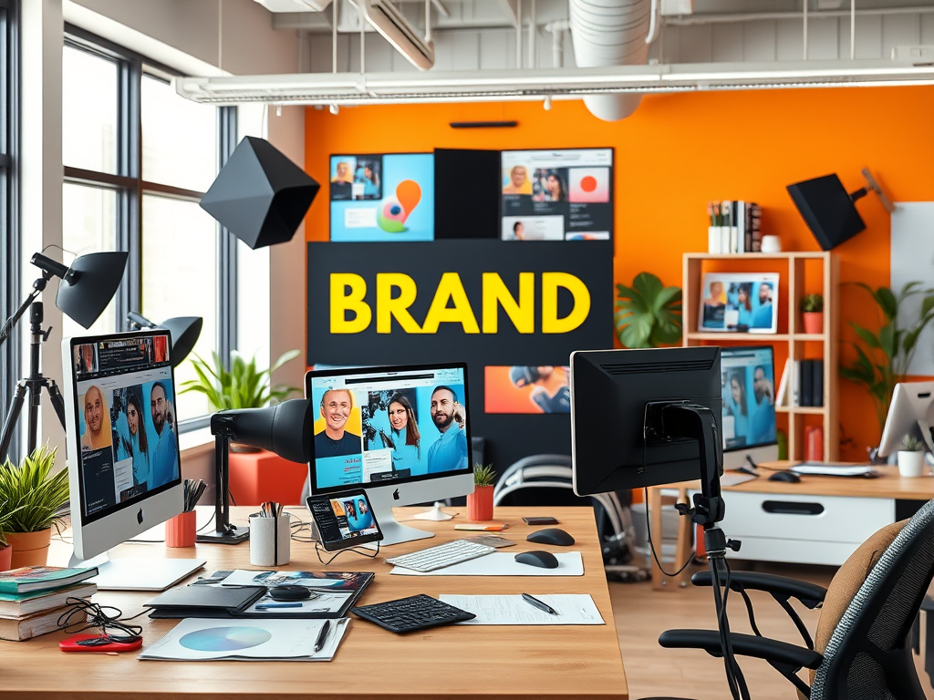 A workspace showing a content calendar and branded social media graphics designed by Bonita.